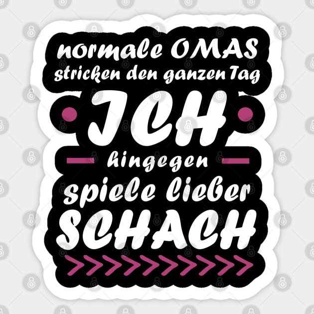 Schach Oma Muttertag Geschenk Denksport Sticker by FindYourFavouriteDesign